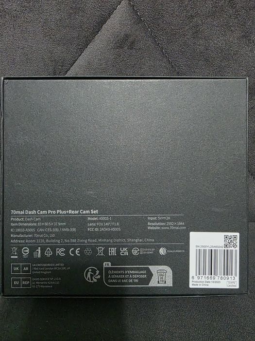 Camera auto Xiaomi 70mai A500S plus camera spate  RC06 plus card 128gb