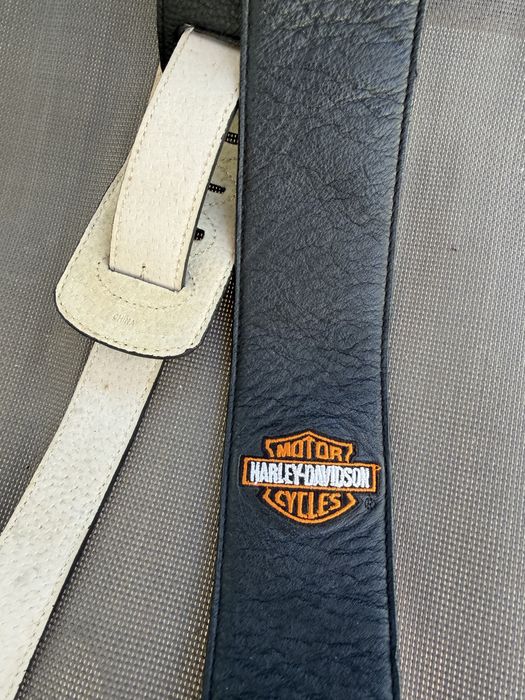 Curea de chitară Dunlop Harley Davidson din piele de 3" cu logo brodat