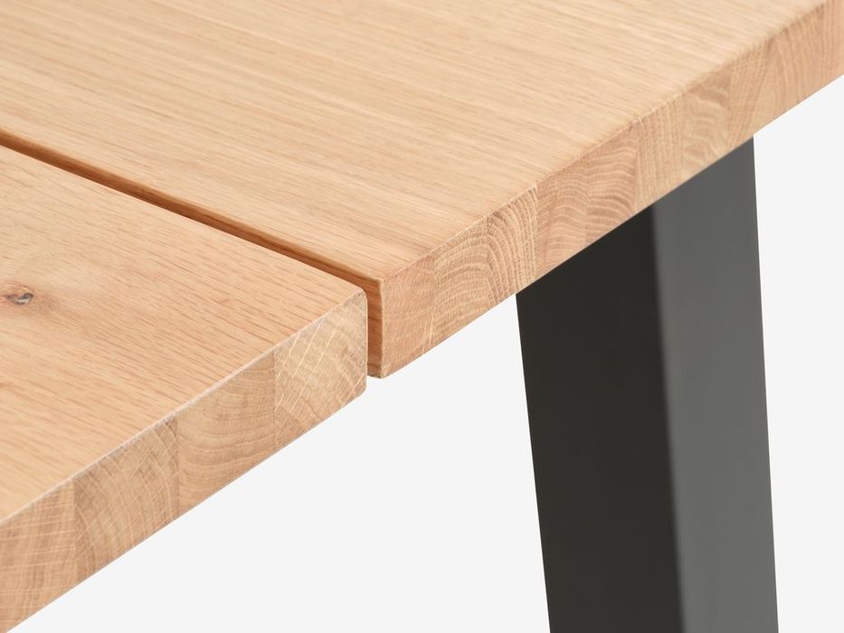 Masa dining stejar natur Skovlunde 160x90 + extensie