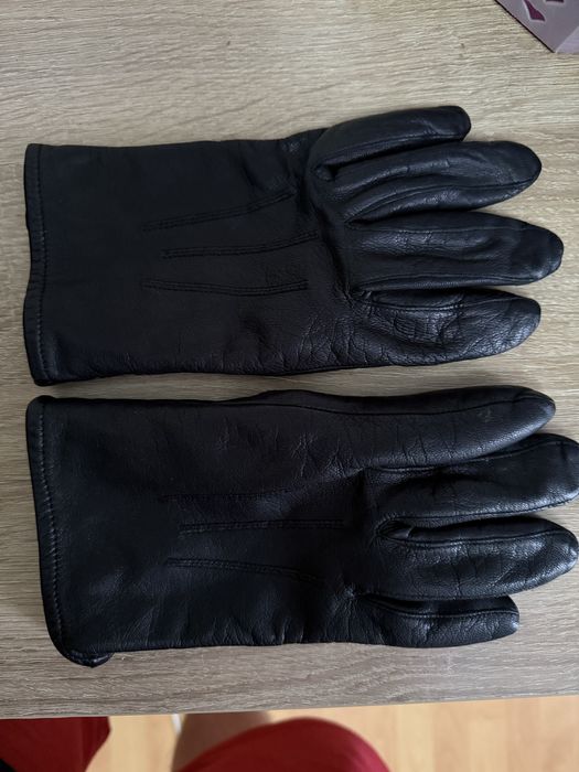 Manusi piele leather cu puff