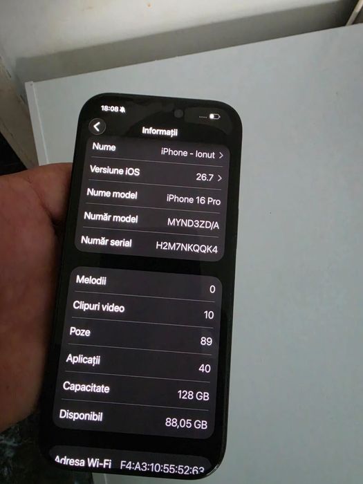 Vand iphone 16 pro