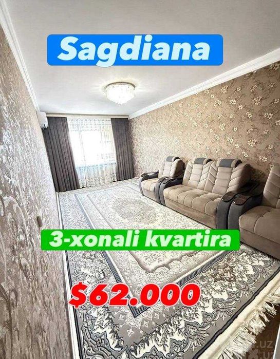 2 xonalik kvartira sotiladi