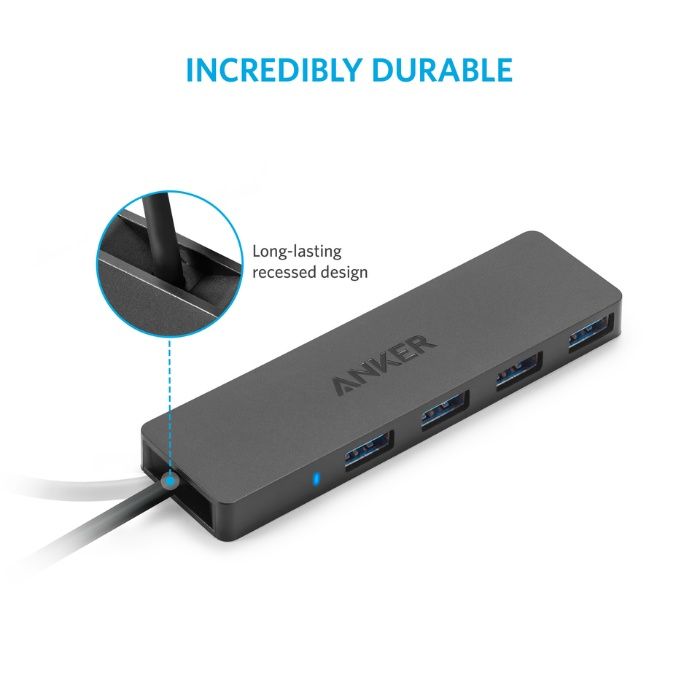 Anker® Ultra Slim Extra Light 4-порта USB 3.0 Hub за телефон