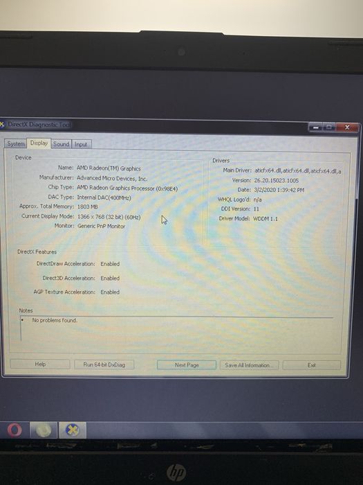 Leptop hp in stare de functionare