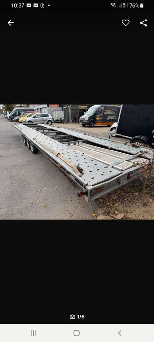 Remorcă 9m lungime, 3,5 t greutate totală, pentru două mașini