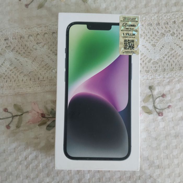 Ayfon 14 100% korobkasi bor 1 yillik garantiya bilan