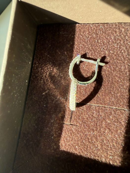 Cercei aur alb cu diamante