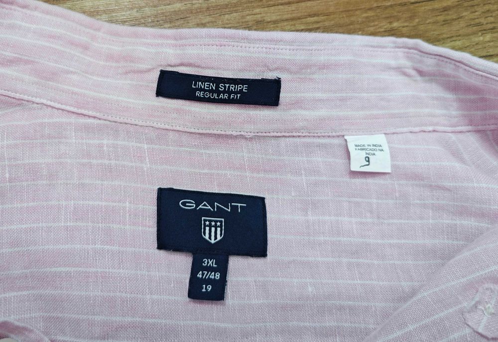 GANT 100% Ленена розова мъжка риза размер 3XL / XXXL