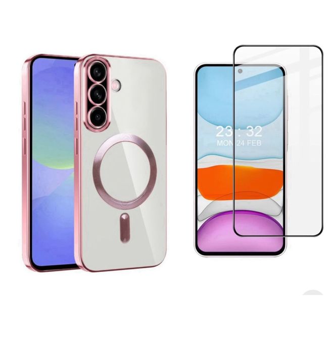 Husa Soc Magsafe Color + Folie Sticla - Samsung A16/A17/A26/A36/A56