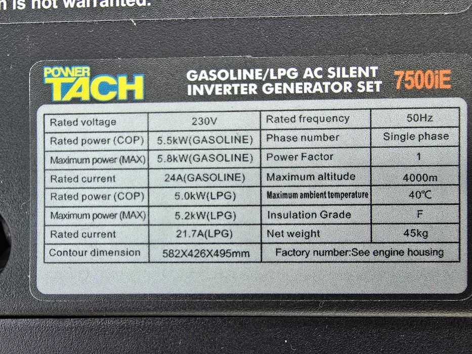 6.5kW Инверторен генератор за ток LPG Бензин, Газ, ел.старт,дист.2026