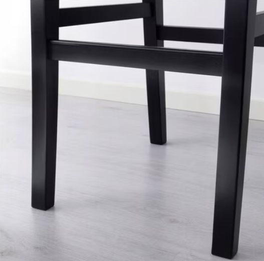 Бар стол IKEA INGOLF с облегалка, черен, 74 см