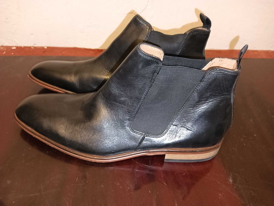 Ghete negre din piele pentru bărbați Aiden&Mason, marimea 44