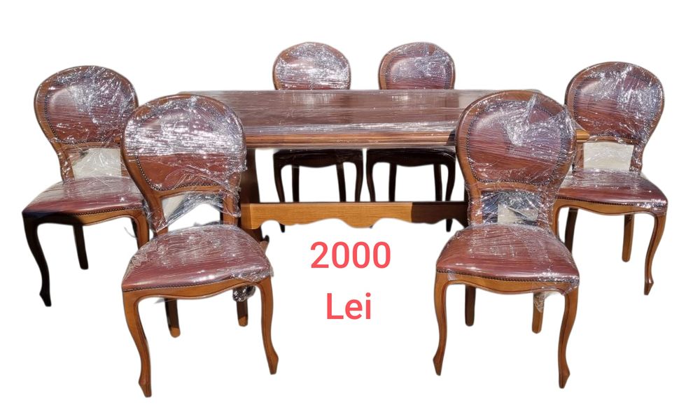 Masa cu Scaune ~ Lemn Masiv Sculptat ~ Impecabile