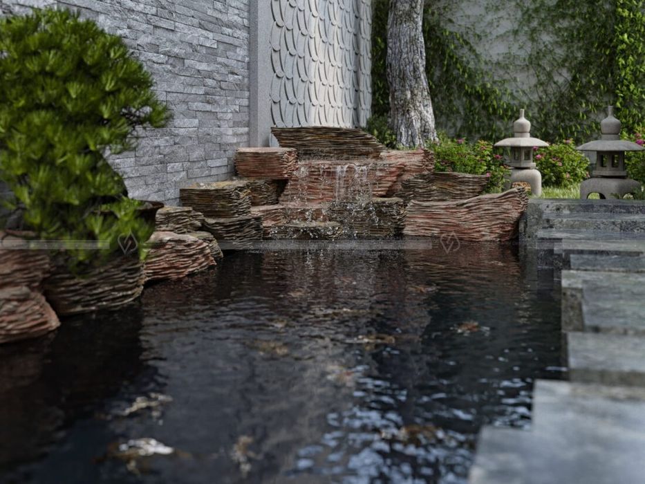 Sharshara fontan водопад пруд