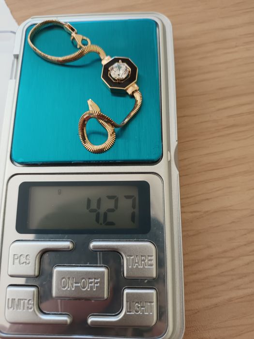 Нова красива златна гривна 14 к. с камък Сваровски