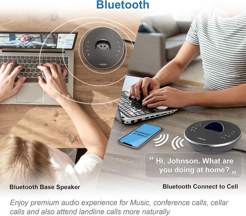 Радиотелефон Vtech с определитель и двумя трубками + Bluetooth колонка