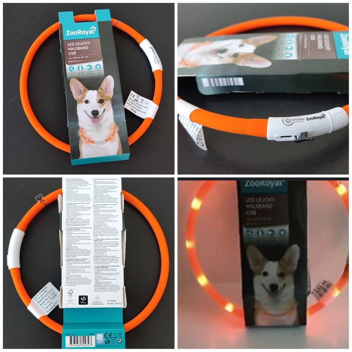 Lesa zgarda caini zooroyal led lumina lumineaza in intuneric