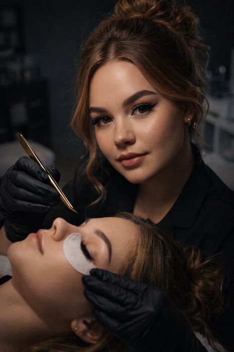 Наращивание ресниц, опытный мастер.