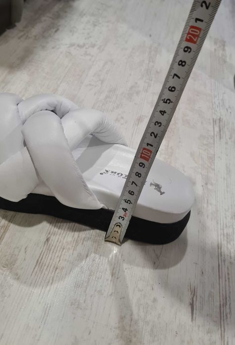 Дамски бели чехли, естествена кожа, Нови