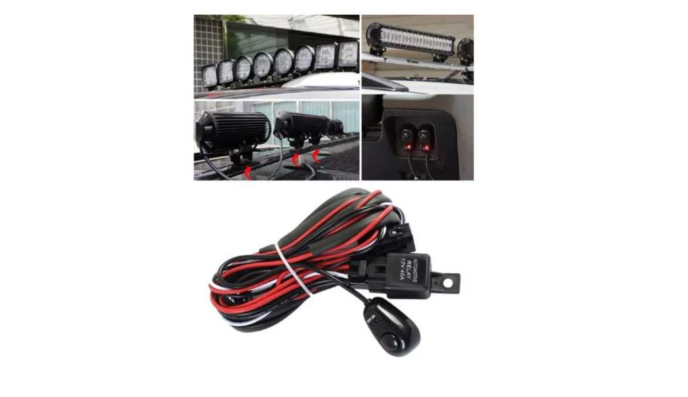 Cablu LED Bar Proiector cu Releu si Buton On/Off 300W 12V 40A Ledbar