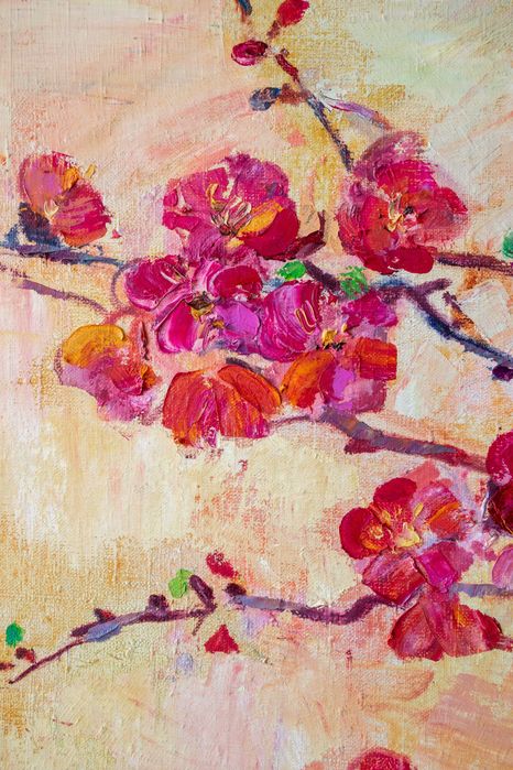 Картина Цветущие ветки 90х100, холст масло