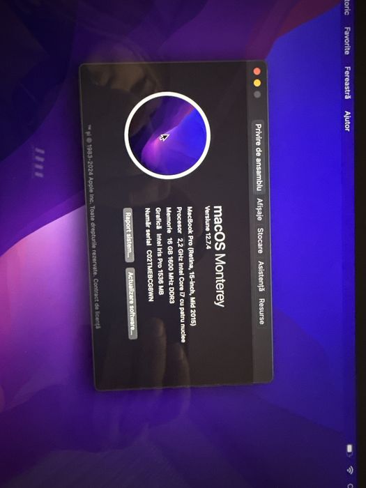 Laptop Apple Macbook Pro 15’ Retina Display i7 16gb ssd256, 2014