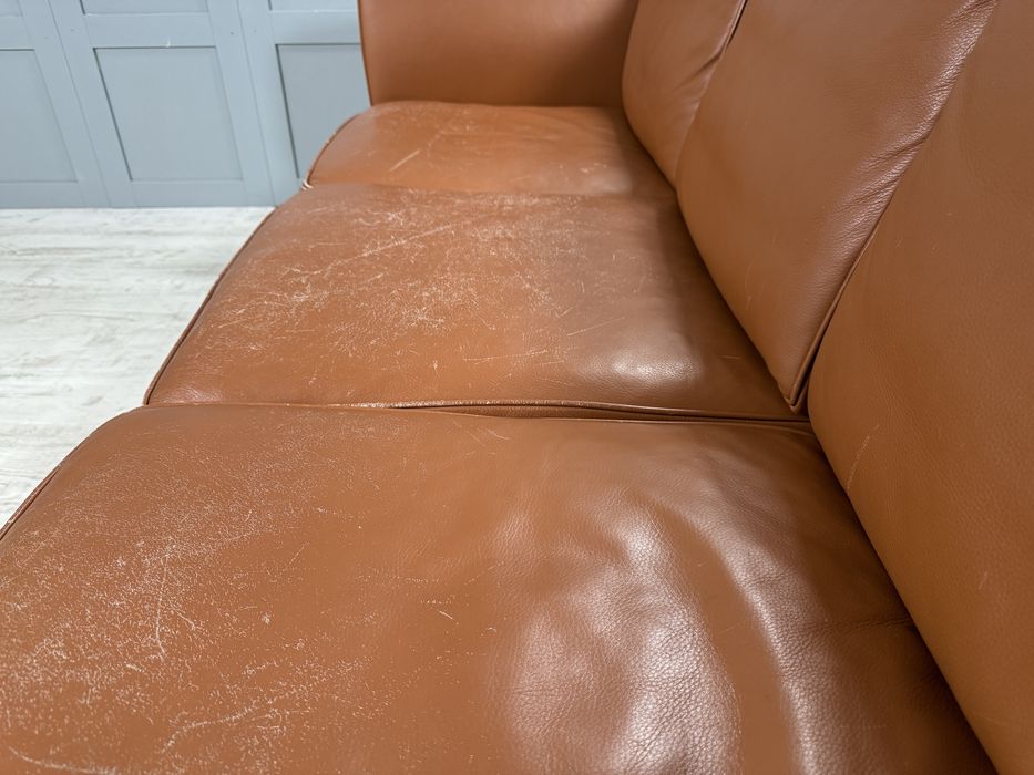 Датски диван 3-ка естествена кожа Д990