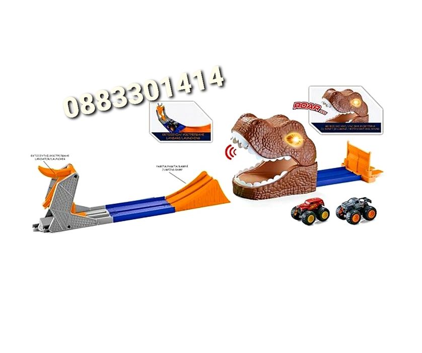 Писта Изстрелвач Динозавър с 2 коли, Звук и светлини