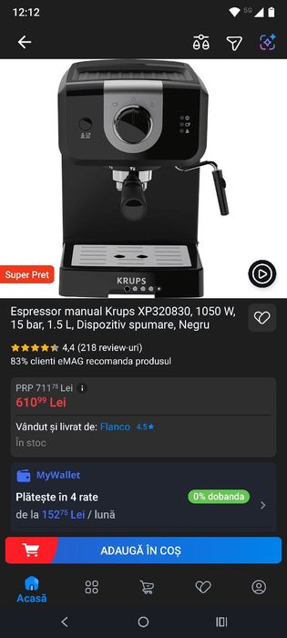 Espressor manual Krups