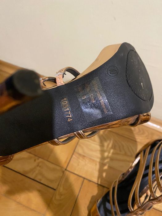 Нови сандали на ток,розово злато,ръчна изработка,10 н