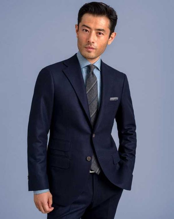 Sacou blazer 40 L slim Massimo Dutti NOU lana Finest Italian navy