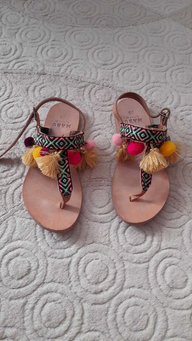 Равни кожени сандали Mabu by Maria BK - 38