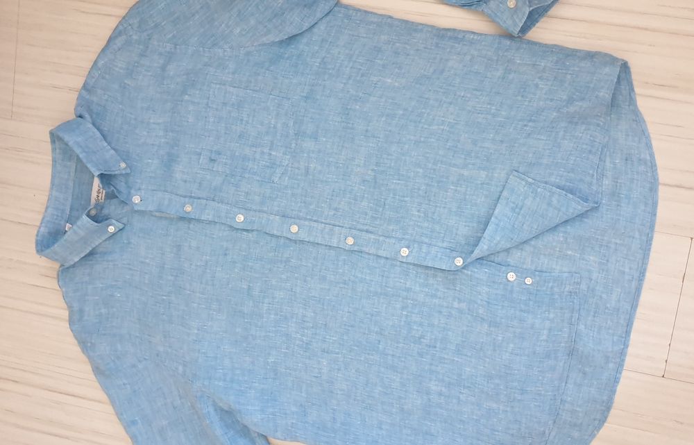 Yves Saint Laurent  Len  Mens Size 2XL ОРИГИНАЛ! Мъжка Ленена Риза.