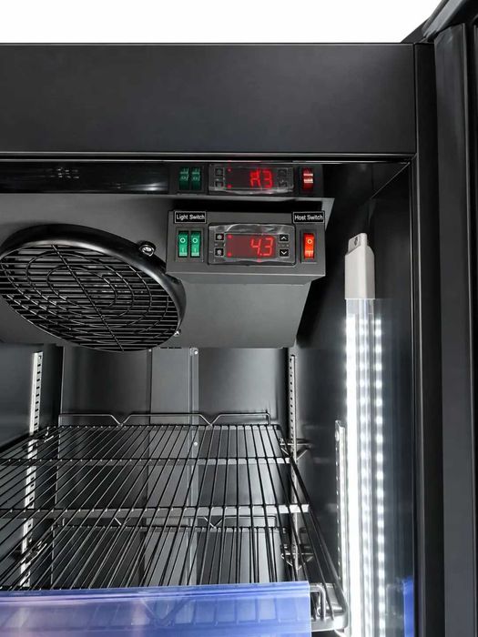 Vitrine frigorifice verticale 1 ușă sticlă curbată, 394 L, LED, 0…+10 °C - GARANTIE 3 ANI