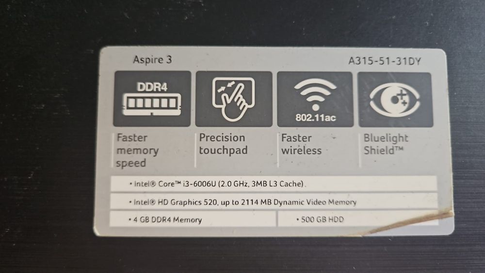 ноутбука Acer Aspire