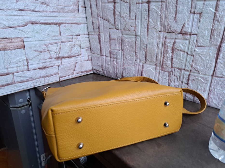 дамска чанта,малка жълта чанта,торба-естествена кожа