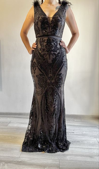 Официална черна рокля хс-с