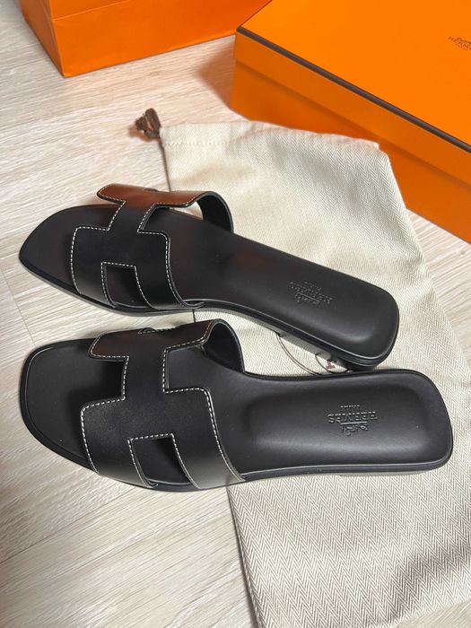 Hermes дамски кожени чехли