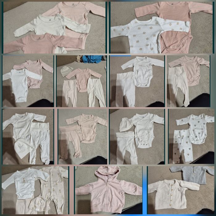 Дрешки за новородени, 100% органичен памук, размер 50-56, H&M