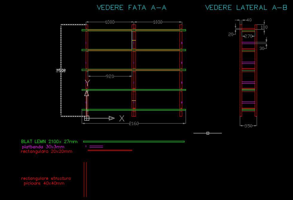 Raft stil industrial.Blat lemn natur. NEGRU MAT -mode 13