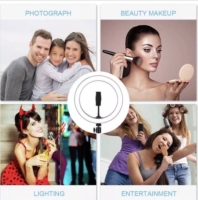 Професионална Селфи LED Ринг Лампа с Трипод USB Дистанционно