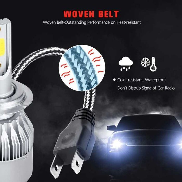 Becuri Led H1/H3/H4/H7/H11  Becuri LED Far 6000K faza Scurta Lunga