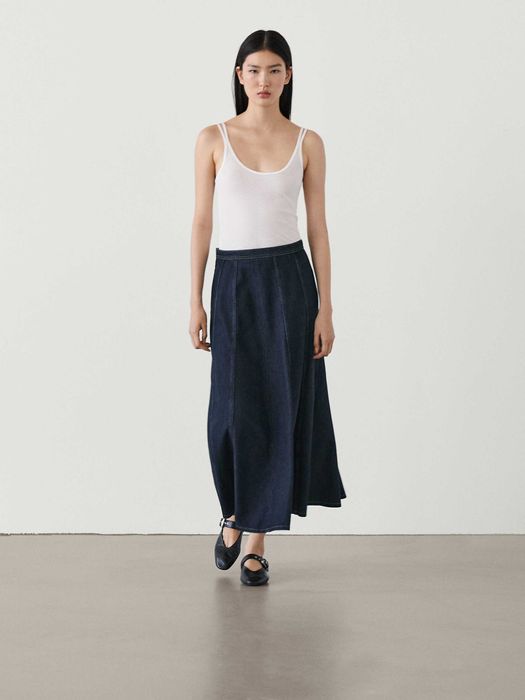 Дънкова макси пола Massimo Dutti р-р L/40