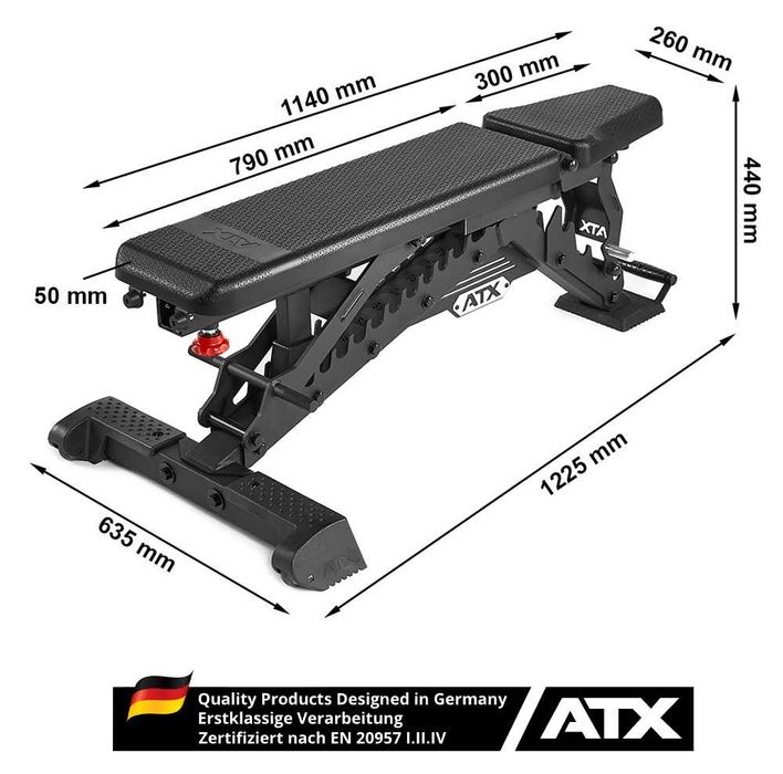Регулируема Пейка с PU Облегалка / Професионална Лежанка за Фитнес