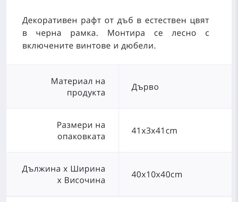 Декоративен рафт за стена