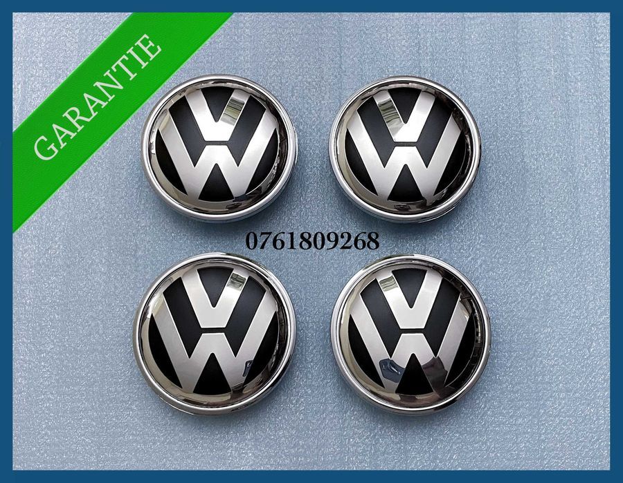 Set 4 capace 65mm 3B7601171 jante aliaj VW Golf Jetta Passat Tiguan