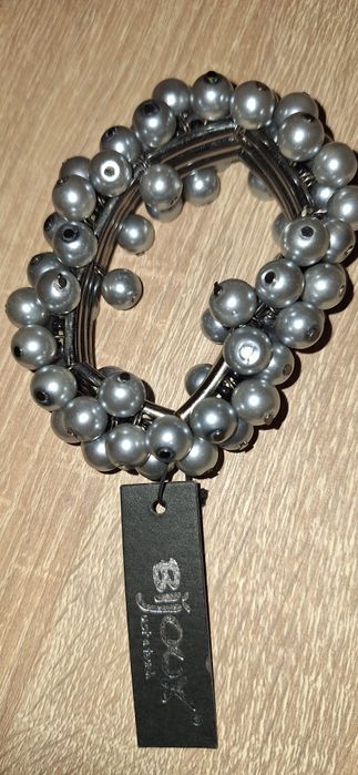 Brățară din perle gri,noua,eticheta,