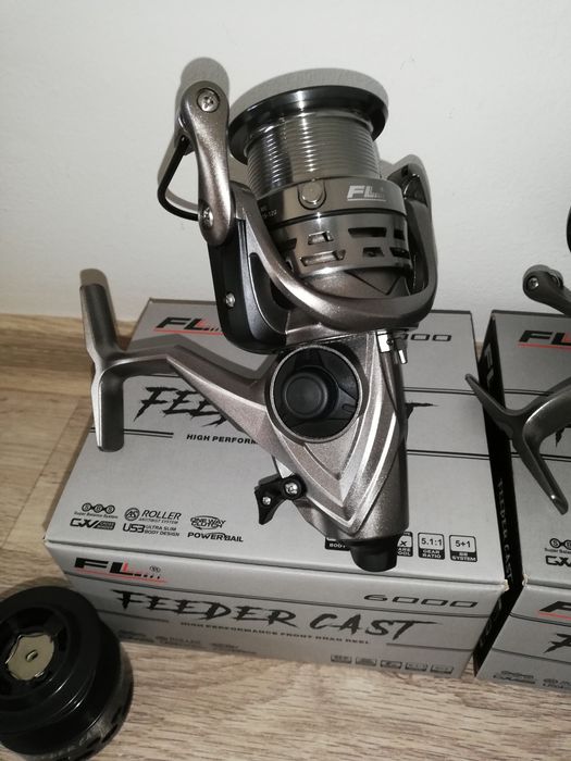 Set 2 Mulinete FL Feeder Cast 6000 10 Rulment model nou