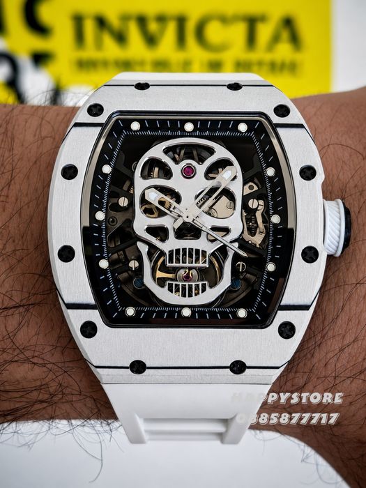 INVICTA Skull white automatic 42 mm, Инвикта нов мъжки часовник