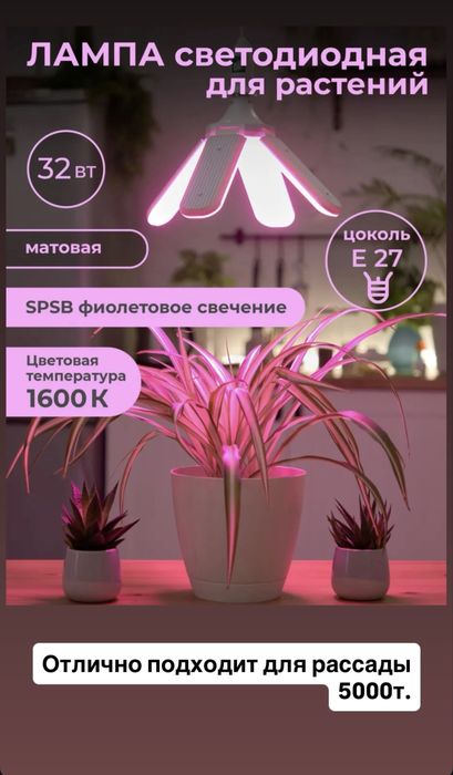 Лампа светодиодная для растений